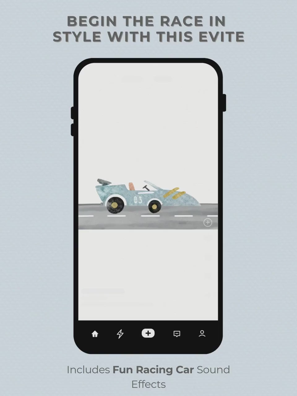 Animated Racing Car 2nd Birthday Invitation (Instant Download Editable Canva Template) Custom Digital Video Evite for Boy’s Party