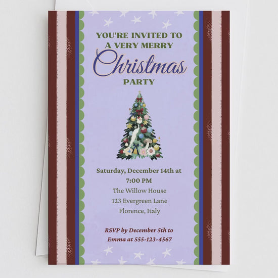 Maximalist Christmas Party Invitation - Bold Retro Holiday Invite (Instant Download Editable Canva Template) Printable & Digital Evite