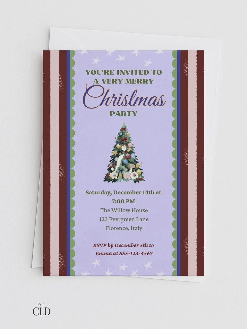 Maximalist Christmas Party Invitation - Bold Retro Holiday Invite (Instant Download Editable Canva Template) Printable & Digital Evite