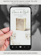Animated Storybook Wedding Invitation Video, Romantic Book Opening Aisle Scene with Illustrated Couple, Editable Canva Evite